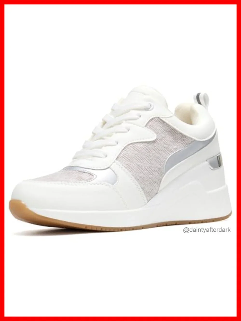 Women's Wedge Sneakers Platform High Heel Lace Up Athletic Shoes